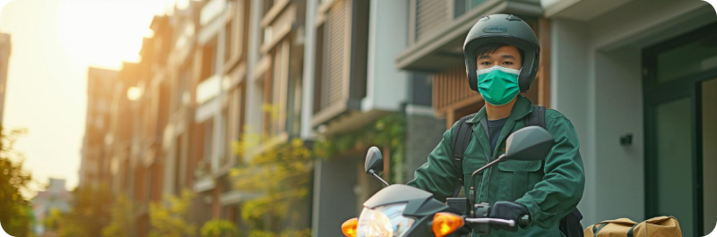 Delivery partner on motorcycle